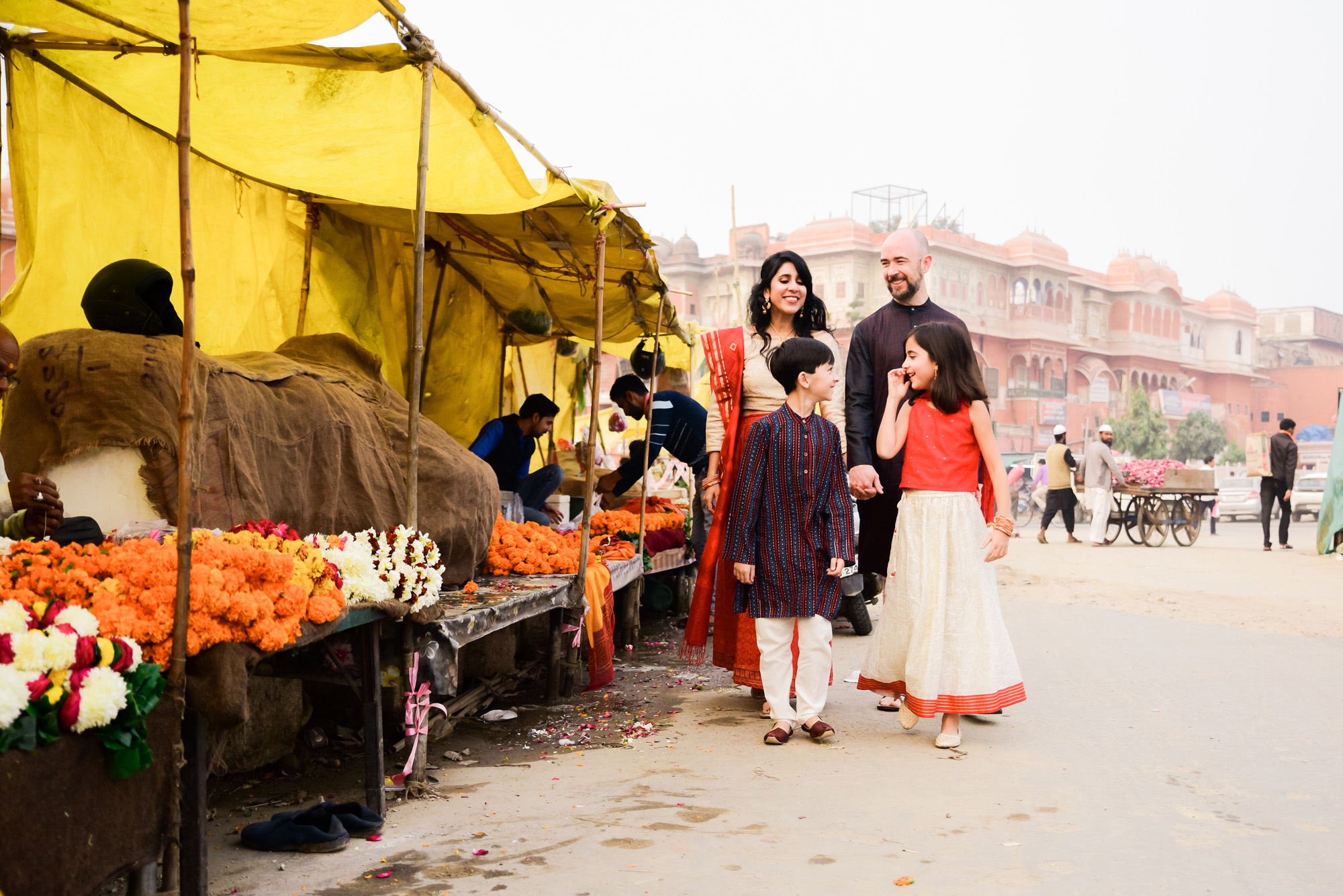 Flower market stroll in Jaipur