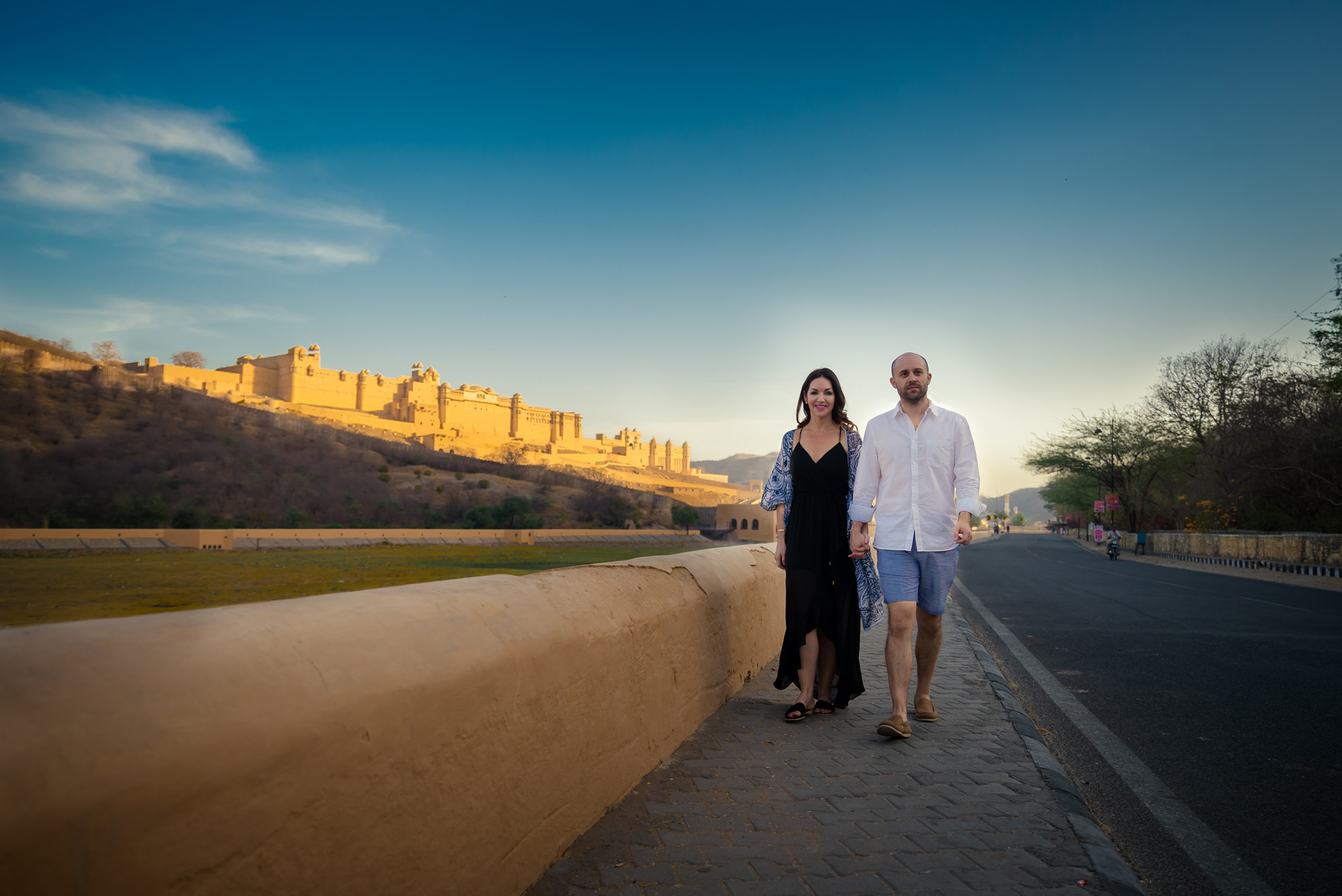 Morning light falling on Amber Palace Jaipur