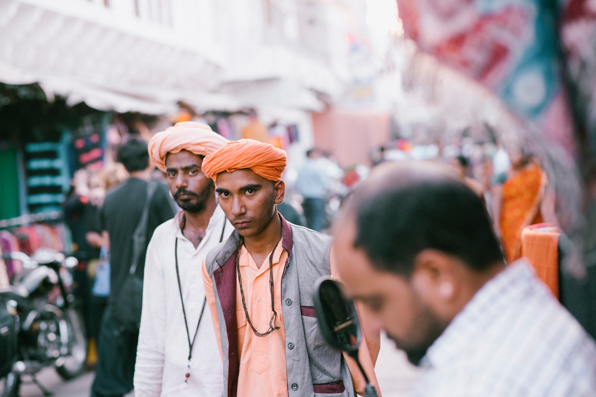 Young Sadhus going for holy bath in Pushkar