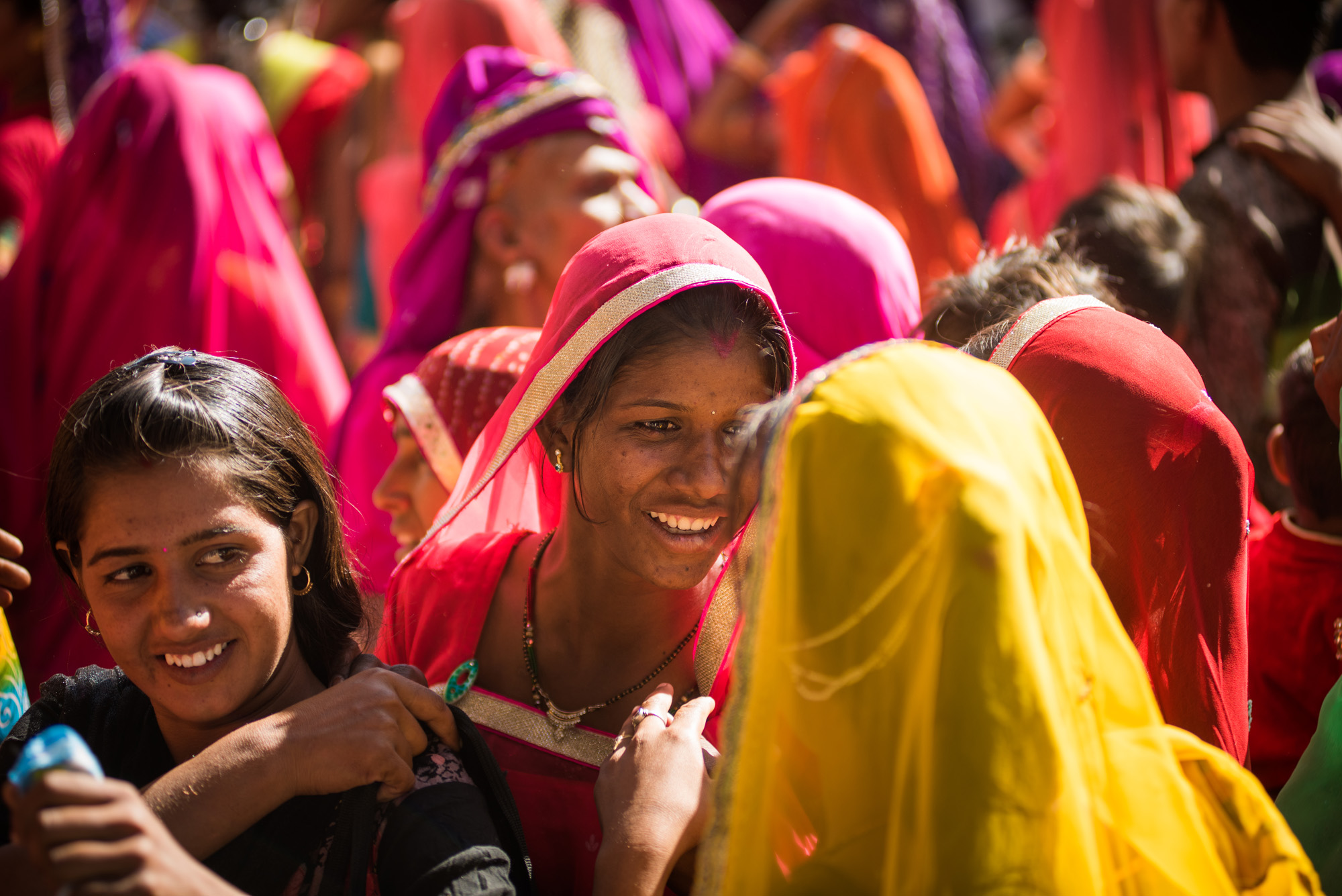 Girls chatting in Pushkar Fair